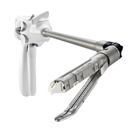 Изображение ЭНДОСКОПИЧЕСКИЙ СШИВАЮЩИЙ АППАРАТ POWERED ECHELON FLEX PVS С КЛЮВОВИДНОЙ БРАНШЕЙ