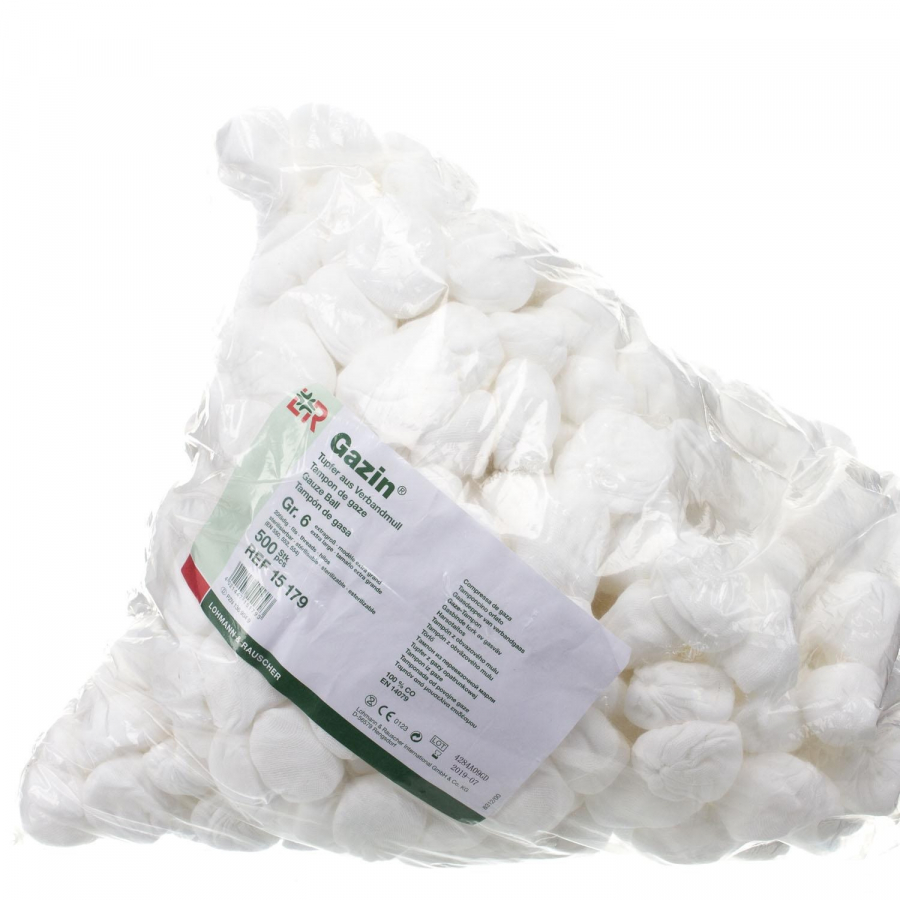 Изображение НЕСТЕРИЛЬНЫЕ ШАРИКИ МАРЛЕВЫЕ C РК НИТЬЮ ГАЗИН (GAZIN)