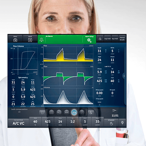 Изображение АППАРАТ ИСКУССТВЕННОЙ ВЕНТИЛЯЦИИ ЛЕГКИХ CARESCAPE R860 (КОМПЛЕКТАЦИЯ ADVANCED UNIVERSAL)