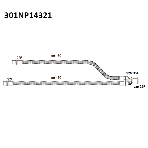 Изображение ДЫХАТЕЛЬНЫЕ КОНТУРЫ ГОФРИРОВАННЫЕ ВЗРОСЛЫЕ ДЛЯ ИВЛ БЕЗ ВЛАГОСБОРНИКОВ