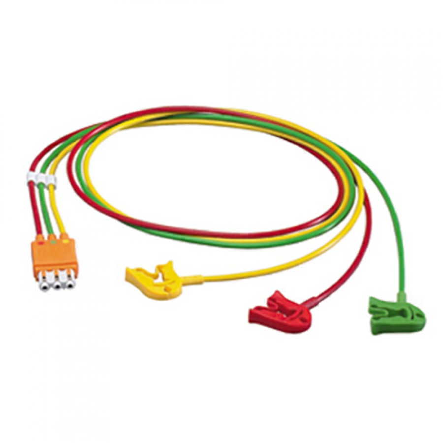 Изображение КАБЕЛЬ ЭКГ НА 3 ОТВЕДЕНИЯ С ЗАЖИМАМИ (ДЛЯ ОПЕРАЦИОННОЙ) 989803145141