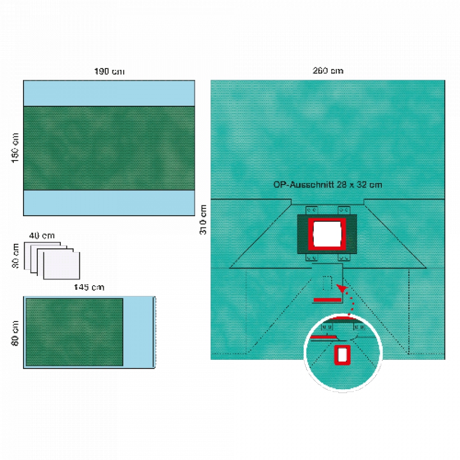 Изображение КОМПЛЕКТ ОПЕРАЦИОННОГО БЕЛЬЯ ДЛЯ ОПЕРАЦИИ НА ПРЯМОЙ КИШКЕ 1