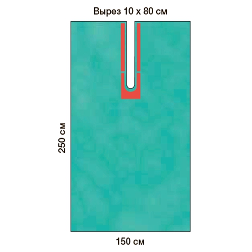 Изображение ПРОСТЫНЯ ДЛЯ ОФТАЛЬМОЛОГИЧЕСКИХ ОПЕРАЦИЙ С ВЫРЕЗОМ