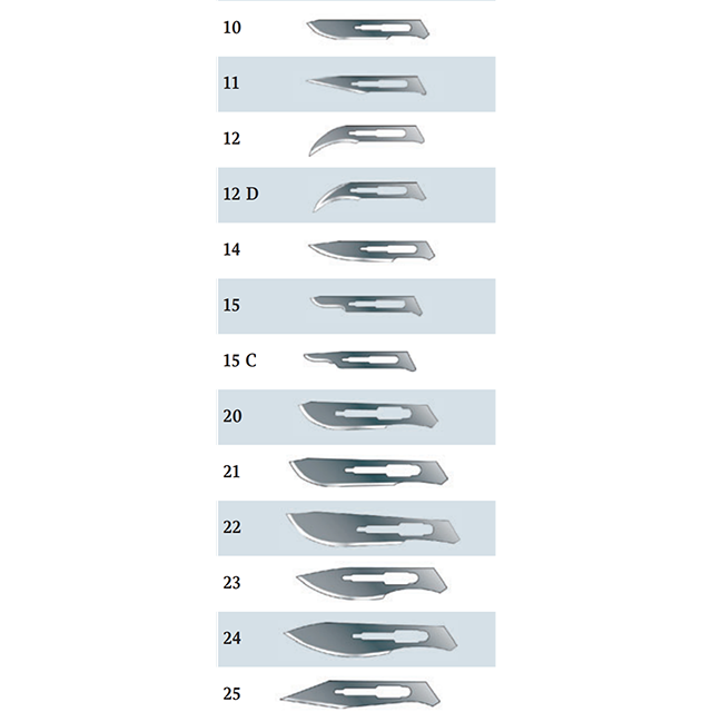 Изображение ЛЕЗВИЯ ДЛЯ СКАЛЬПЕЛЯ (НЕРЖАВЕЮЩАЯ СТАЛЬ)